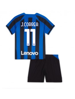 Inter Milan Joaquin Correa #11 Heimtrikotsatz für Kinder 2022-23 Kurzarm (+ Kurze Hosen)